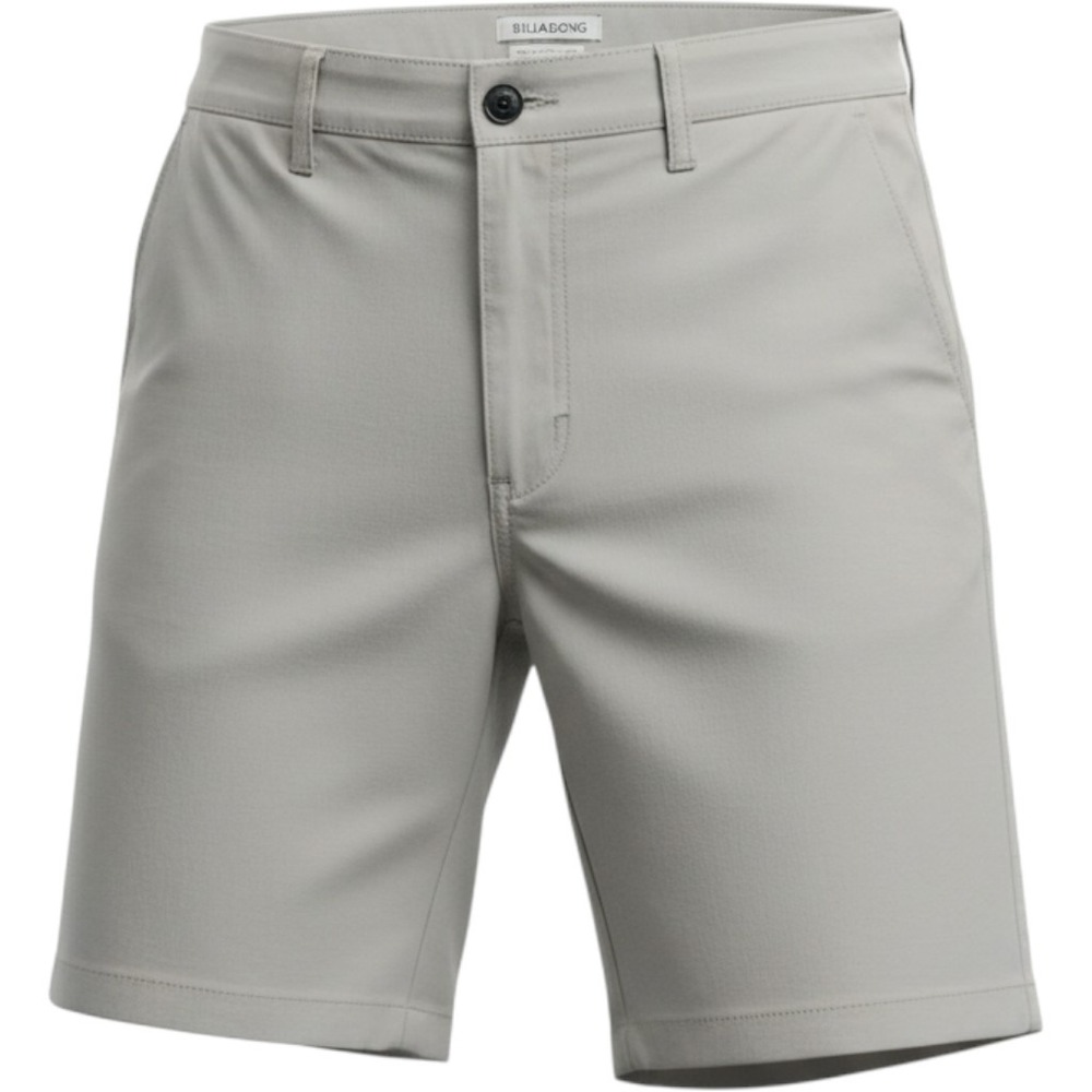 Billabong Carter Stretch Chino Shorts Mens 36 Light Grey Khaki Walk Shorts